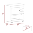 Pemberly Row Modern Engineered Wood Bar Cart in Light Oak-White