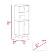 Pemberly Row 2-Door Microwave Pantry Cabinet in White Engineered Wood