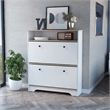 Pemberly Row 2-Shelf Engineered Wood Shoe Rack in Light Oak/White Finish