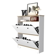 Pemberly Row 2-Shelf Engineered Wood Shoe Rack in Light Oak/White Finish
