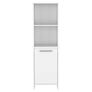 Pemberly Row Modern Wood Pantry Cabinet with Metal Hinges in White