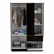 Pemberly Row Modern Wood Bedroom Armoire in White and Black Wenge