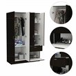Pemberly Row Modern Wood Bedroom Armoire in White and Black Wenge