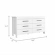 Pemberly Row Luxor 6-Drawer Double Dresser in White