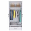 Pemberly Row Two-Door Wood Armoire with Wardrobe & Drawer in White