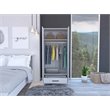 Pemberly Row Two-Door Wood Armoire with Wardrobe & Drawer in White
