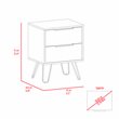 Pemberly Row Metal Bedroom Nightstand with 2 Drawers in Black