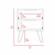 Pemberly Row Metal Bedroom Nightstand with 2 Drawers in Black