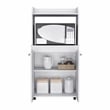 Pemberly Row 2 Door Engineered Wood Rolling Kitchen Cart in White