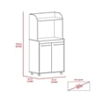 Pemberly Row 2 Door Engineered Wood Rolling Kitchen Cart in White