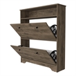 Pemberly Row Engineered Wood Shoe Rack for 12 Pairs in Dark Brown