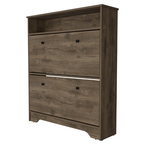 Pemberly Row Engineered Wood Shoe Rack for 12 Pairs in Dark Brown