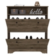Pemberly Row Engineered Wood Shoe Rack for 12 Pairs in Dark Brown