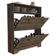 Pemberly Row Engineered Wood Shoe Rack for 12 Pairs in Dark Brown