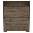 Pemberly Row Engineered Wood Shoe Rack for 12 Pairs in Dark Brown