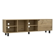 Pemberly Row Engineered Wood TV Stand with 4 Open Shelves in Light Oak