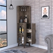 Pemberly Row Corner Bar Cabinet with Drawer Engineered Wood in Dark Brown