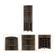 Pemberly Row Corner Bar Cabinet Engineered Wood in Dark Brown
