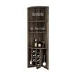 Pemberly Row Corner Bar Cabinet Engineered Wood in Dark Brown