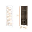 Pemberly Row Corner Bar Cabinet Engineered Wood in Dark Brown
