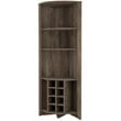 Pemberly Row Corner Bar Cabinet Engineered Wood in Dark Brown