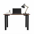 Pemberly Row Modern Wood Office Desk with 4 Steel Legs in Mahogany