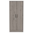 Pemberly Row Wood Bedroom Armoire with 2 Doors in Light Gray
