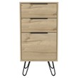 Pemberly Row Modern Metal Dresser with 3 Drawers and 4 Legs in Light Oak