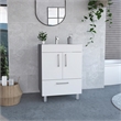 Pemberly Row Engineered Wood Single Bathroom Vanity in White
