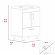 Pemberly Row Engineered Wood Single Bathroom Vanity in White
