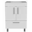Pemberly Row Engineered Wood Single Bathroom Vanity in White