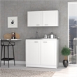 Pemberly Row 1 Shelf Engineered Wood Kitchen Cabinet Set in White