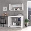 Pemberly Row 1 Shelf Engineered Wood Kitchen Cabinet Set in White