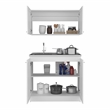 Pemberly Row 1 Shelf Engineered Wood Kitchen Cabinet Set in White
