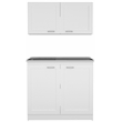 Pemberly Row 1 Shelf Engineered Wood Kitchen Cabinet Set in White