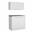 Pemberly Row 1 Shelf Engineered Wood Kitchen Cabinet Set in White