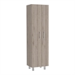 Pemberly Row 5 Shelf Engineered Wood Pantry in Light Gray/White