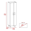 Pemberly Row 5 Shelf Engineered Wood Pantry in Light Gray/White