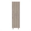Pemberly Row 5 Shelf Engineered Wood Pantry in Light Gray/White