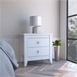 Pemberly Row 2 Shelf Engineered Wood Nightstand with 2 Drawers in White