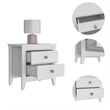 Pemberly Row 2 Shelf Engineered Wood Nightstand with 2 Drawers in White