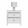 Pemberly Row 2 Shelf Engineered Wood Nightstand with 2 Drawers in White