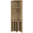 Pemberly Row Corner Bar Cabinet Engineered Wood in Macadamia