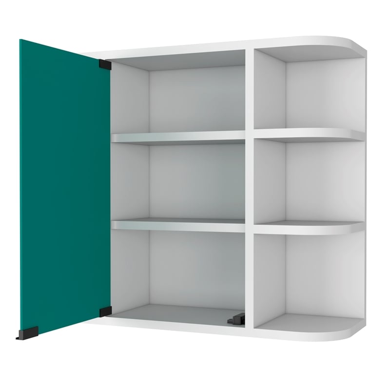 Pemberly Row 24 Inch Engineered Wood Medicine Cabinet with Mirror in White