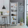 Pemberly Row 79 Inch Engineered Wood Double Door Pantry Cabinet in White
