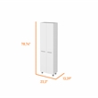 Pemberly Row 79 Inch Engineered Wood Double Door Pantry Cabinet in White