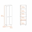 Pemberly Row 79 Inch Engineered Wood Double Door Pantry Cabinet in White