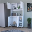 Pemberly Row Engineered Wood Pantry Cabinet with 4 Doors in White