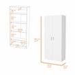 Pemberly Row 63 Inch Engineered Wood Double Door Pantry Cabinet in White