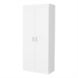 Pemberly Row 63 Inch Engineered Wood Double Door Pantry Cabinet in White